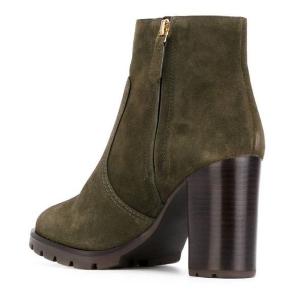 NEW TORY BURCH Sophie lug sole bootie Dark Green Boots‎ Shoes Womens Size 10.5 - Picture 3 of 4